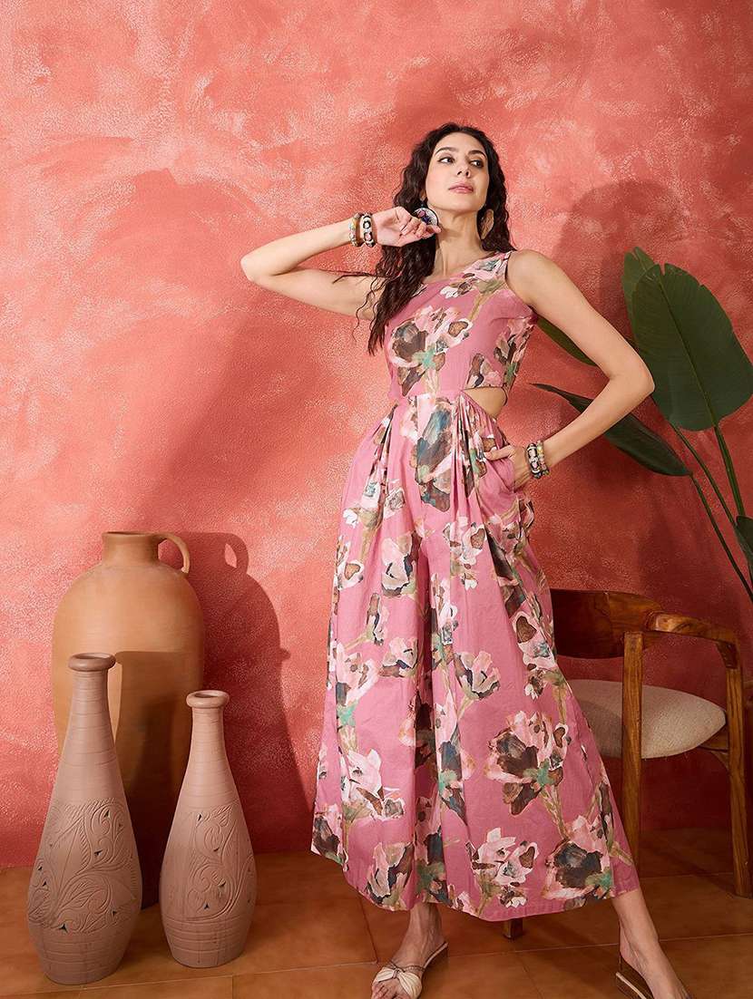 women printed sleeveless full leg jumpsuit - 22579525 -  Standard Image - 4