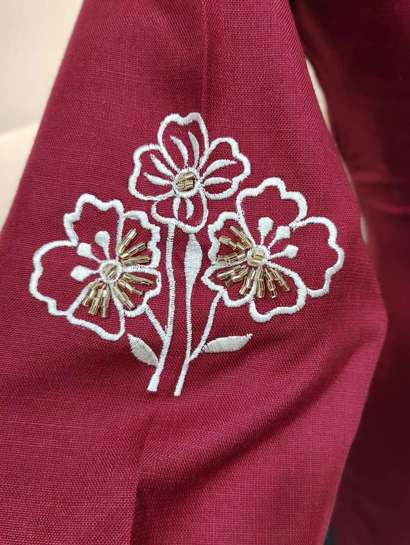 women embroidered three quarter sleeve straight kurta - 22579587 -  Standard Image - 6