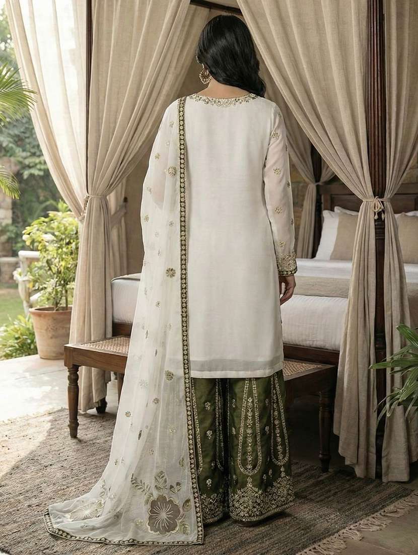 women embroidered long sleeves kurta palazzo set with dupatta - 22579983 -  Standard Image - 4