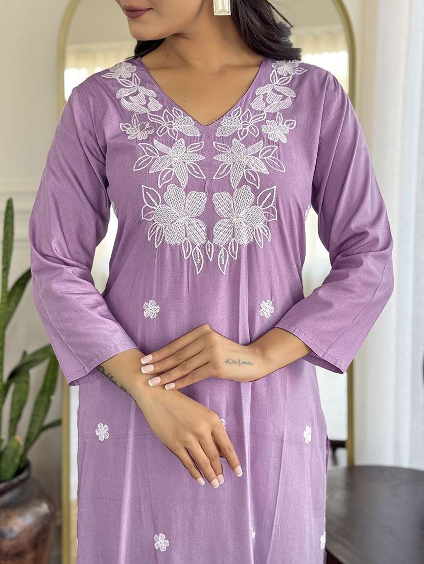 women embroidered long sleeves kurta pant set with dupatta - 22580144 -  Standard Image - 1