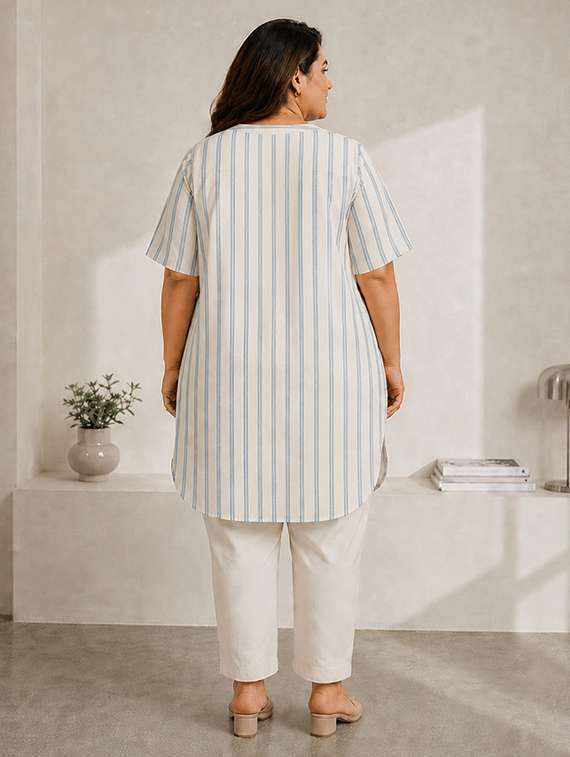 woemn printed short sleeves high low tunic - 22580402 -  Standard Image - 4