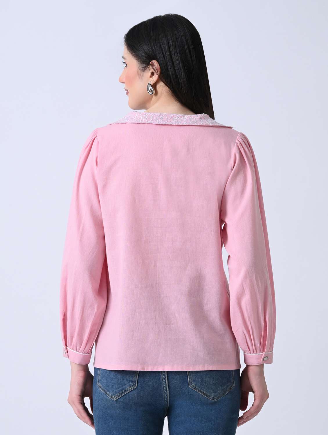 women embroidered long sleeves shirt style top - 22580449 -  Standard Image - 4