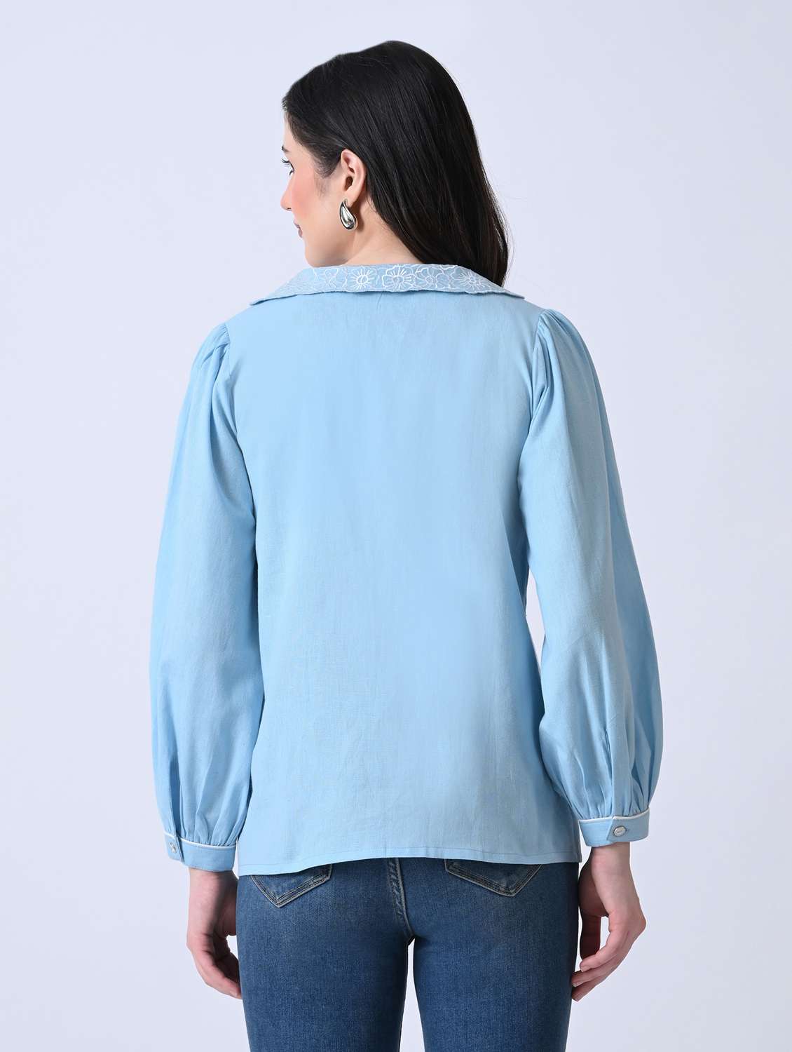 women embroidered round neck shirt style top - 22580450 -  Standard Image - 4