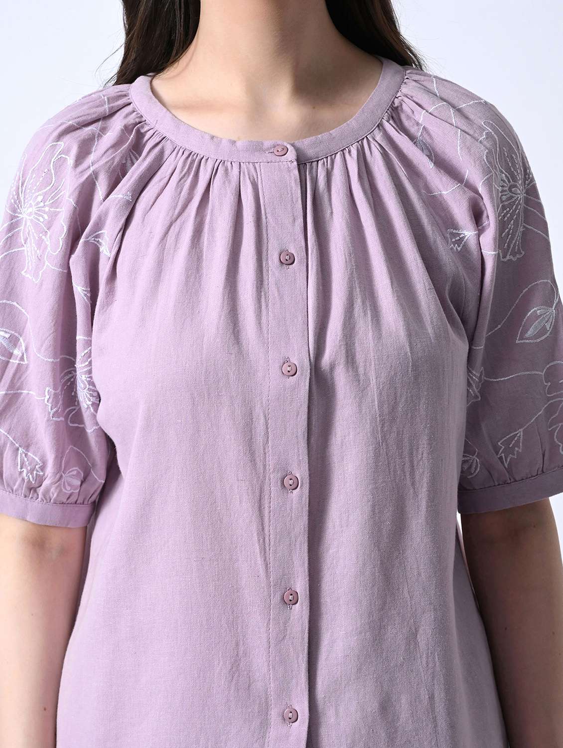 women embroidered short sleeves top and trouser co-ord set - 22580461 -  Standard Image - 1