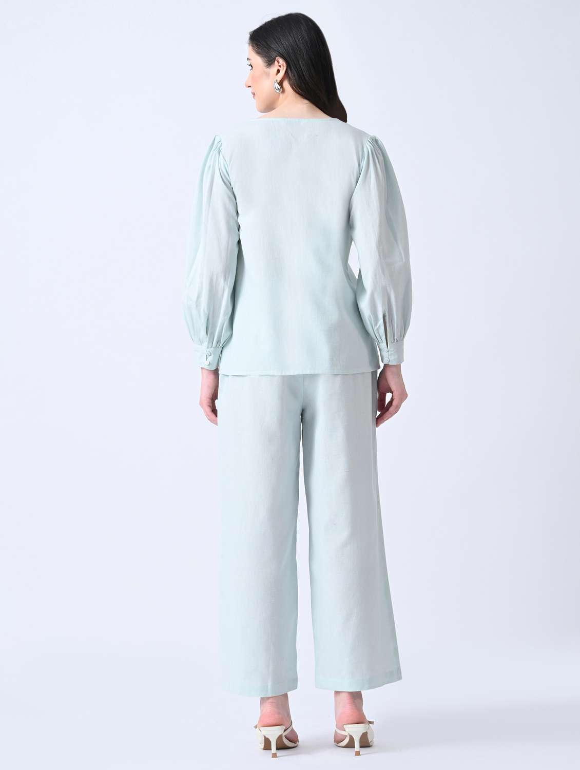 women embroidered long sleeves top and trouser co-ord set - 22580464 -  Standard Image - 4