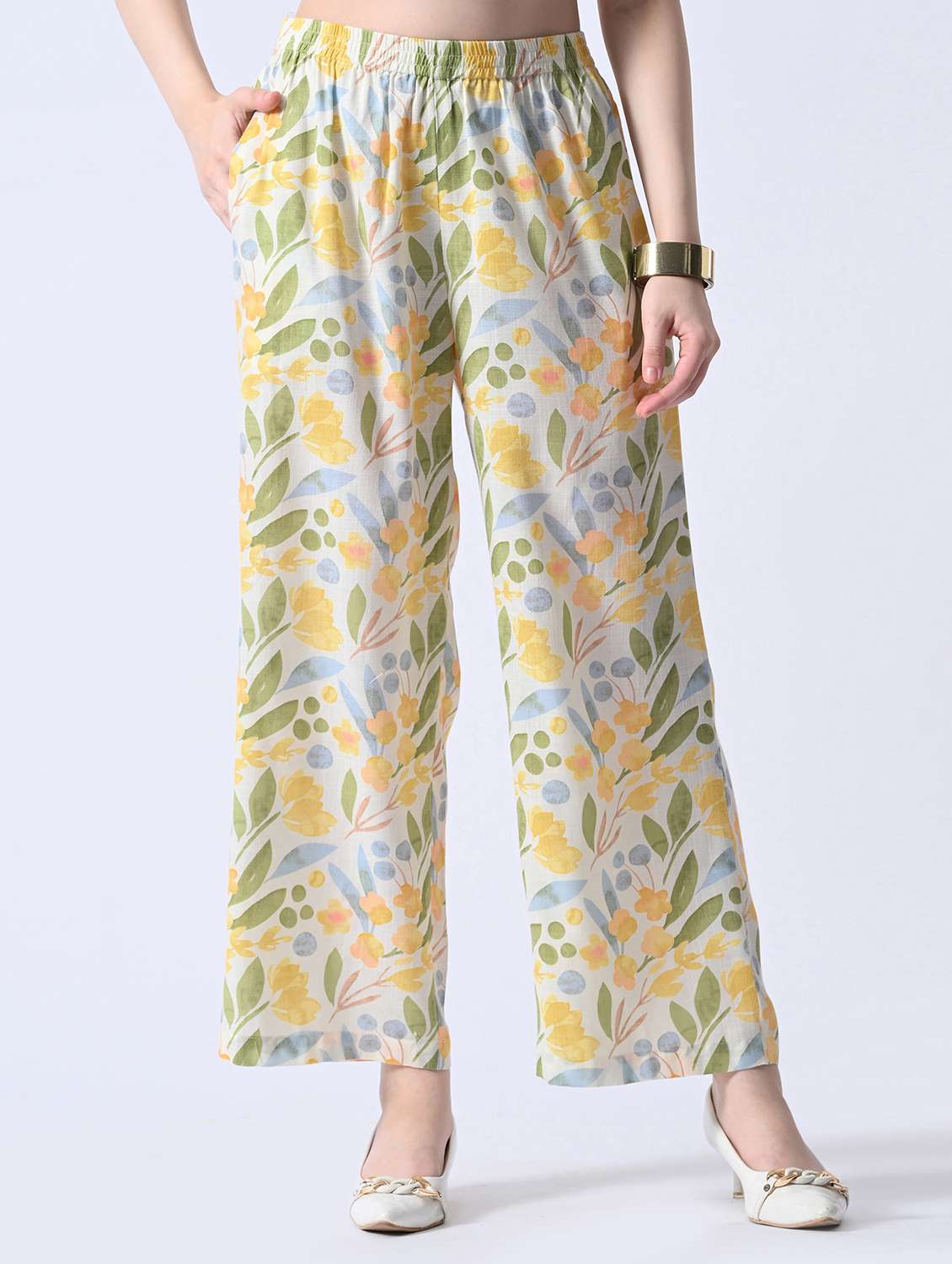 multi colored rayon palazzos