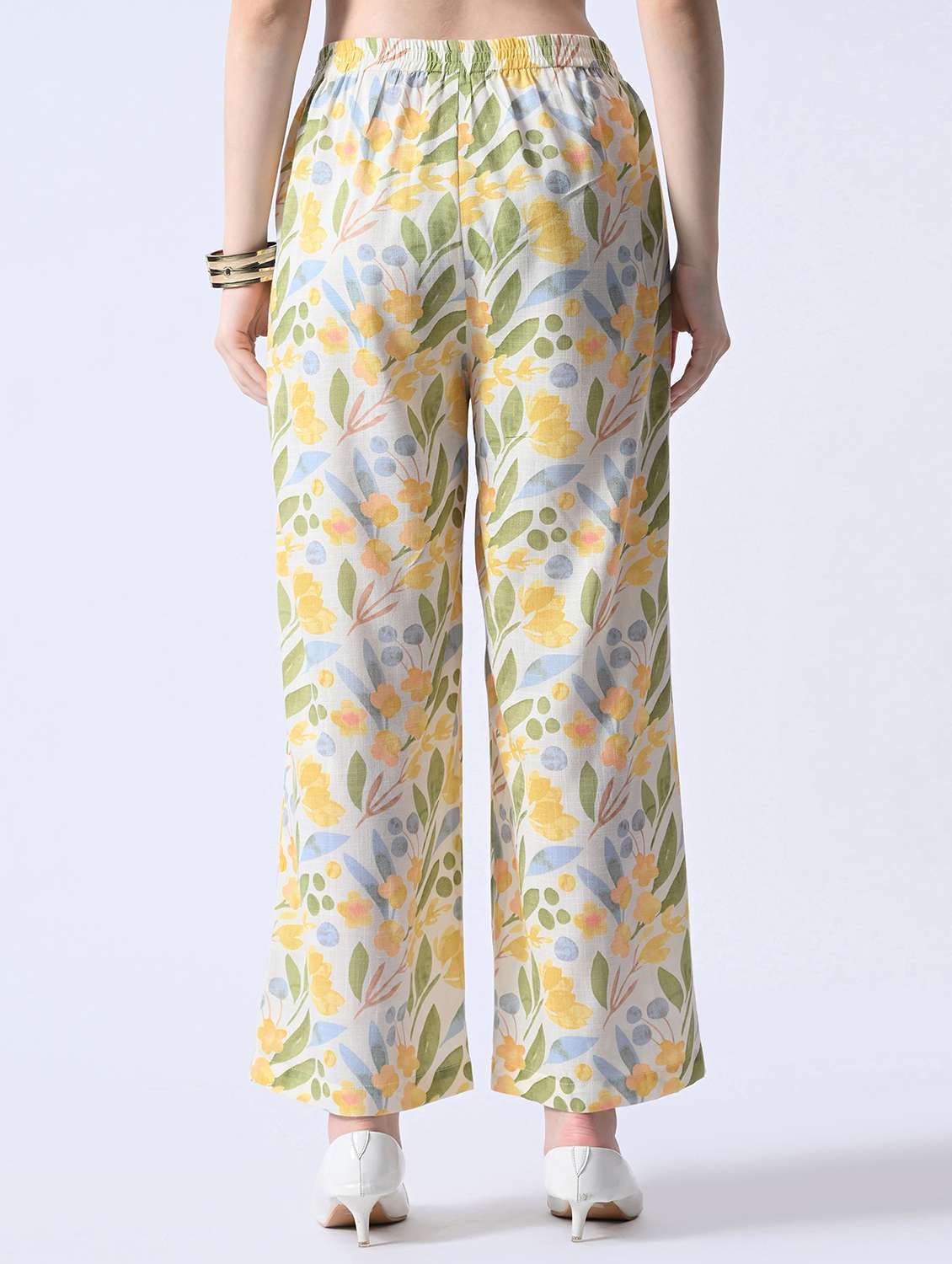 Multi Colored Rayon Palazzos - 22580498 -  Standard Image - 4