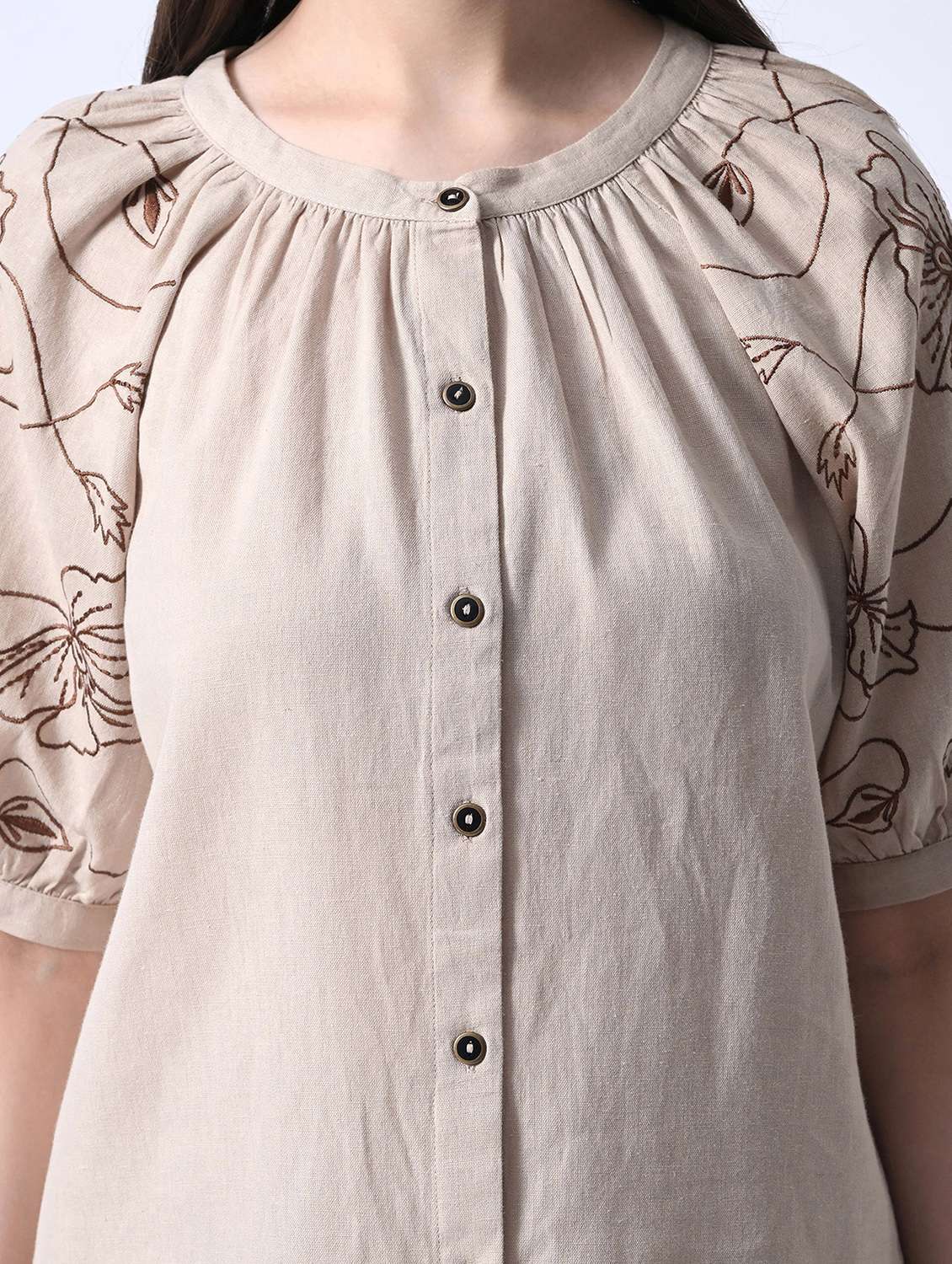 beige cotton top and palazzos set coord - 22580500 -  Standard Image - 1