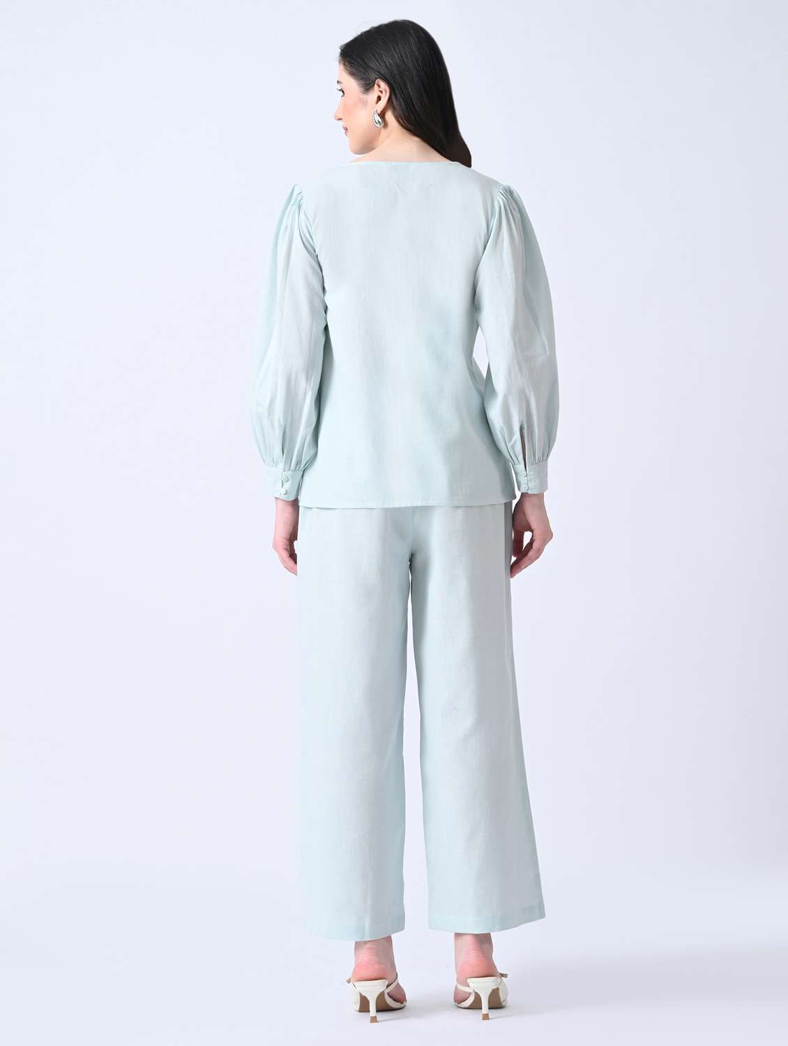 women embroidered long sleeves top and trouser co-ord set - 22580504 -  Standard Image - 4