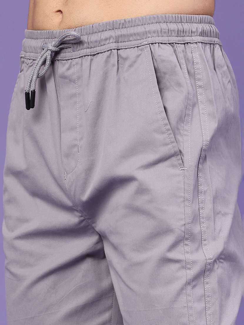 Men Solid Mid Rise Flat Front Trouser - 22580529 -  Standard Image - 1