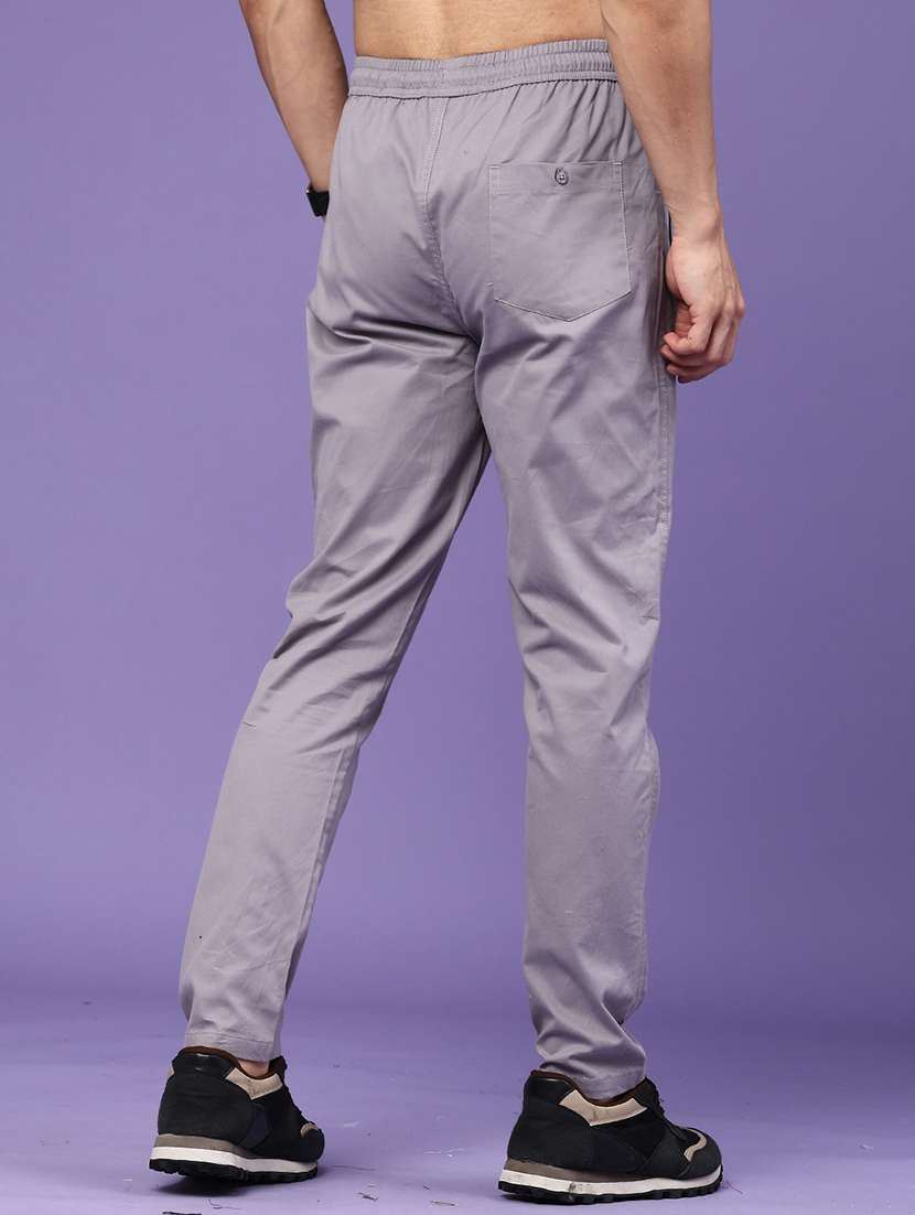 Men Solid Mid Rise Flat Front Trouser - 22580529 -  Standard Image - 4