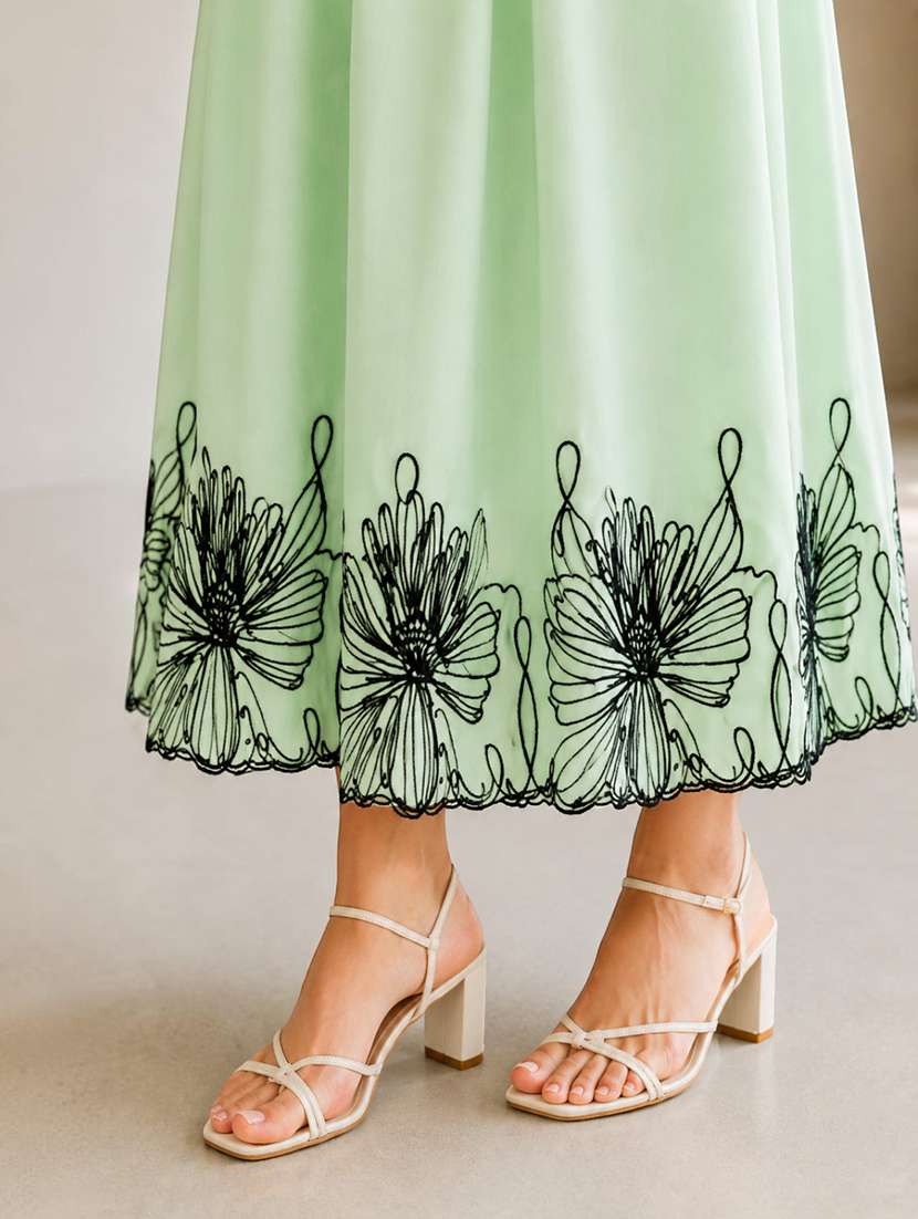 women embroidered sleeveless fit and flare dress - 22580571 -  Standard Image - 4
