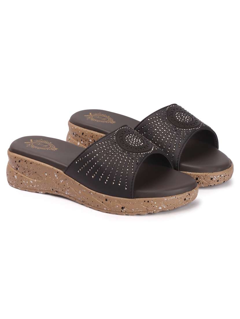 women embellished slip on wedges - 22580581 -  Standard Image - 1