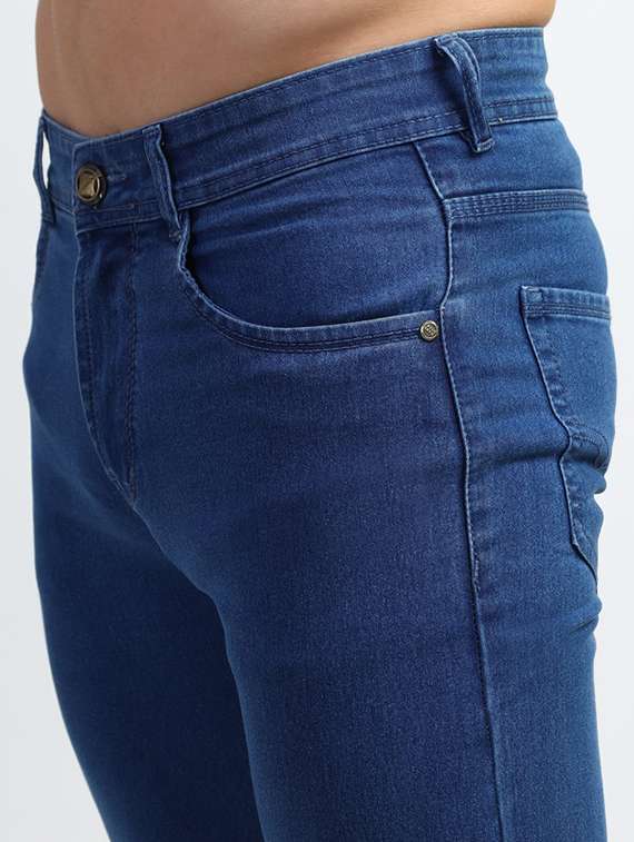 men plain mid rise full length slim fit jeans - 22580612 -  Standard Image - 1