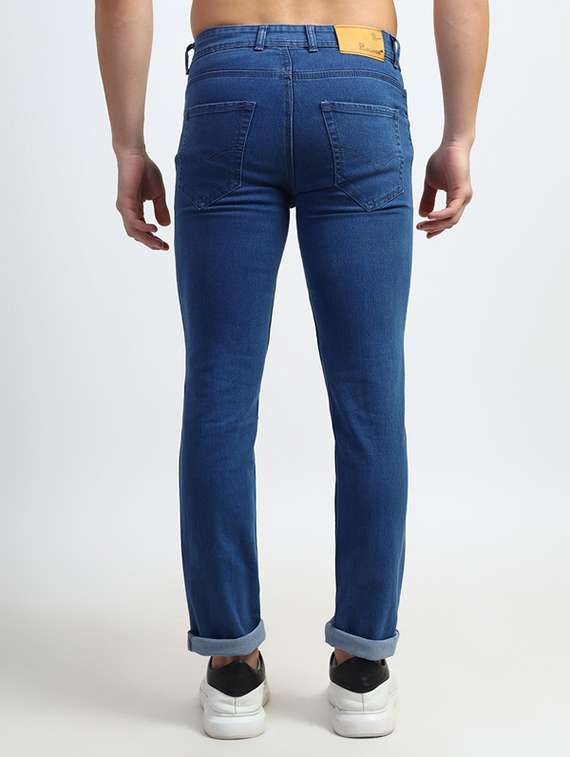 men plain mid rise full length slim fit jeans - 22580612 -  Standard Image - 4