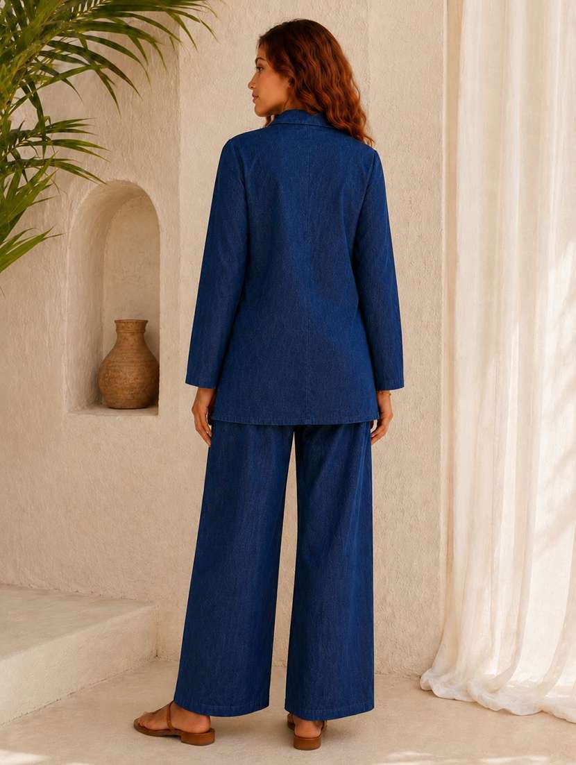 women embroidered long sleeves shirt and trouser co-ord set - 22580644 -  Standard Image - 4