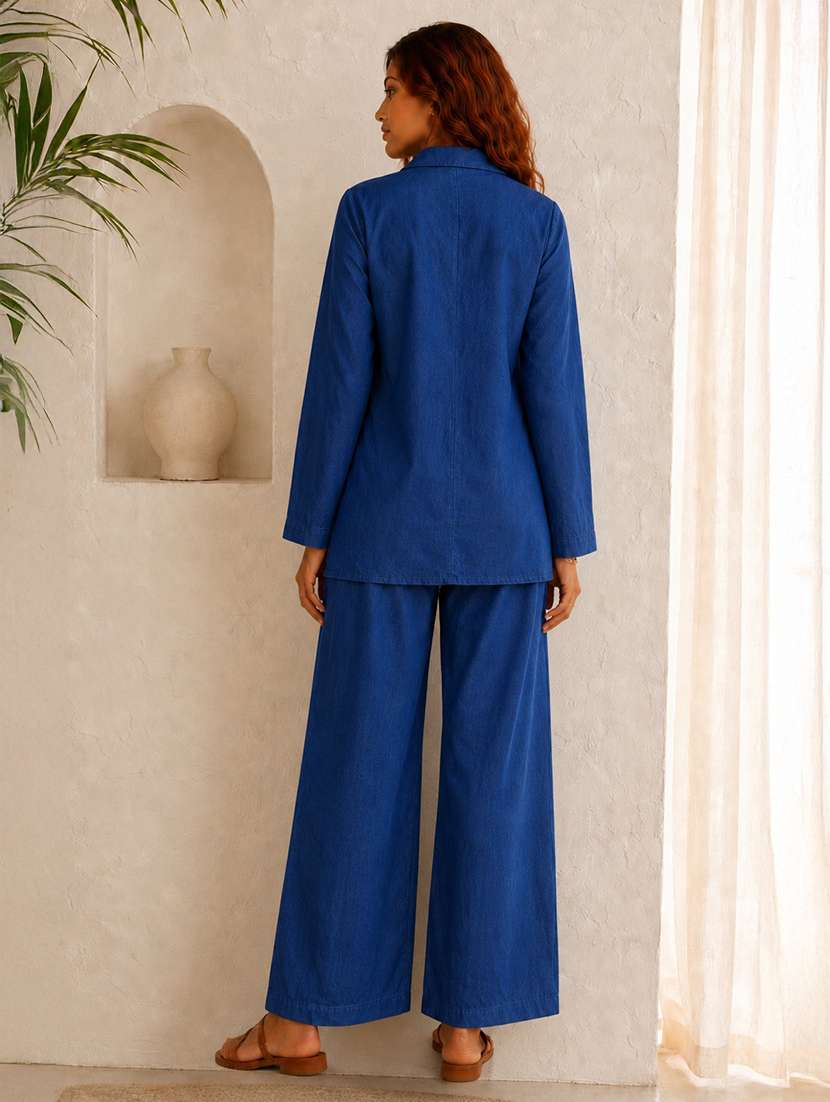 women embroidered long sleeves shirt and trouser co-ord set - 22580646 -  Standard Image - 4