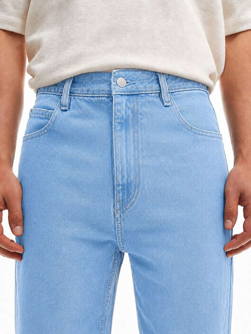 men plain mid rise full length baggy jeans - 22580681 -  Standard Image - 1