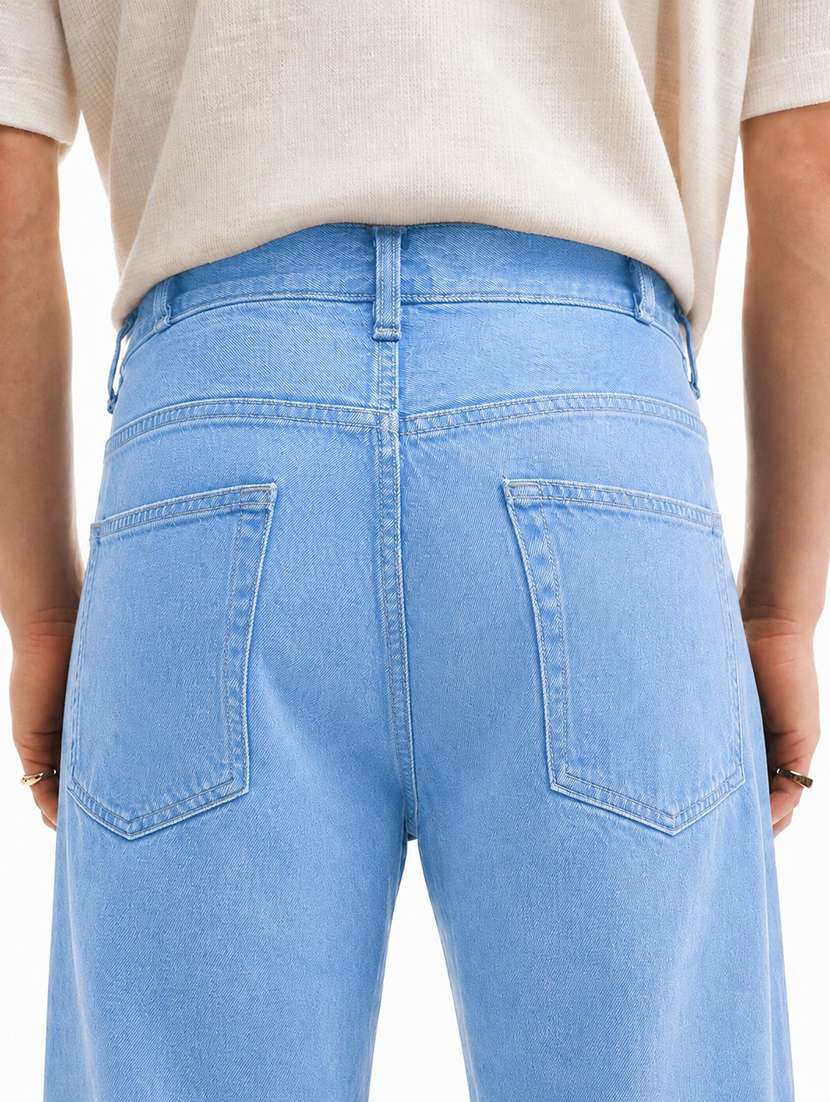 men plain mid rise full length baggy jeans - 22580681 -  Standard Image - 4