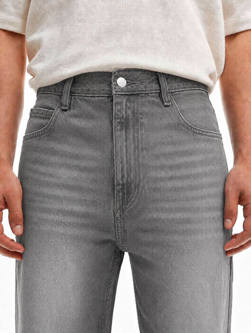 men washed mid rise full length baggy jeans - 22580685 -  Standard Image - 1