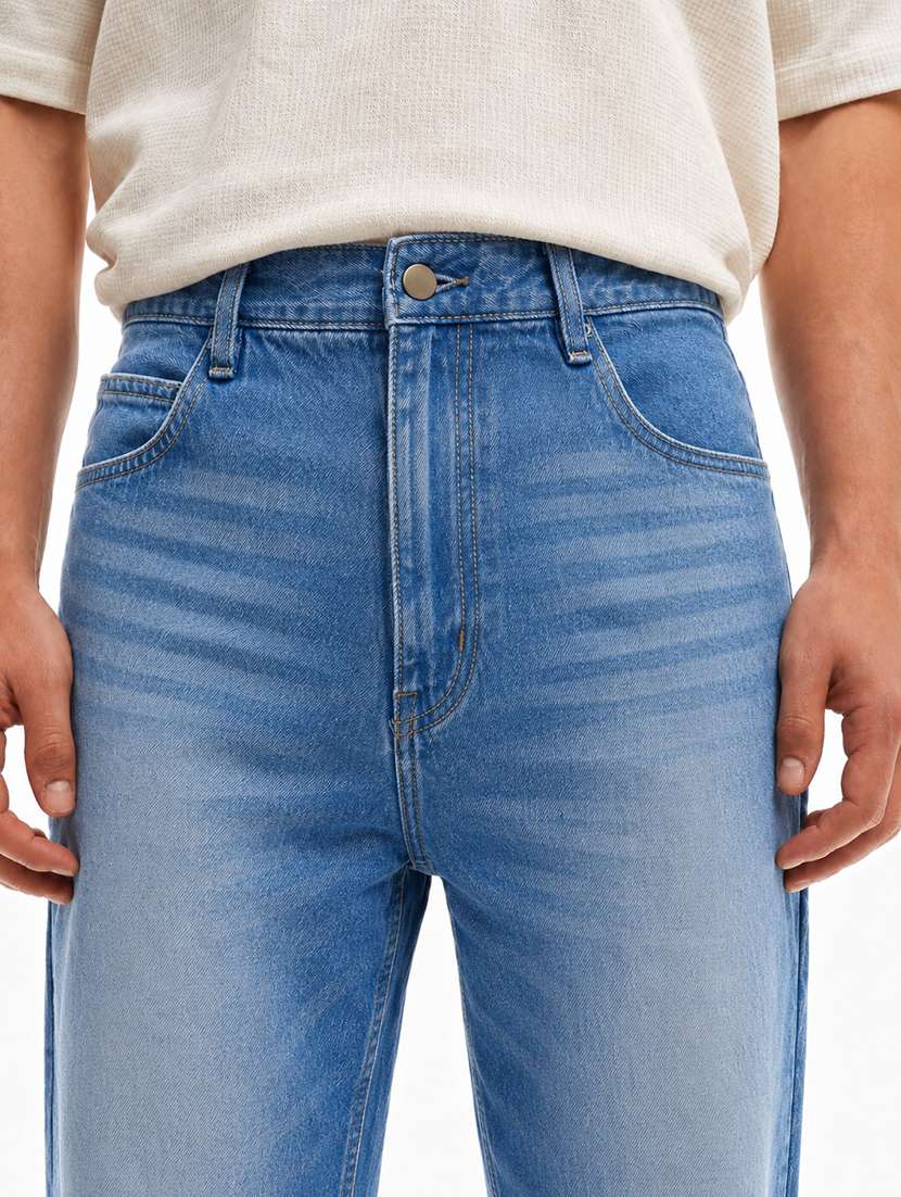 men washed mid rise full length baggy jeans - 22580686 -  Standard Image - 1