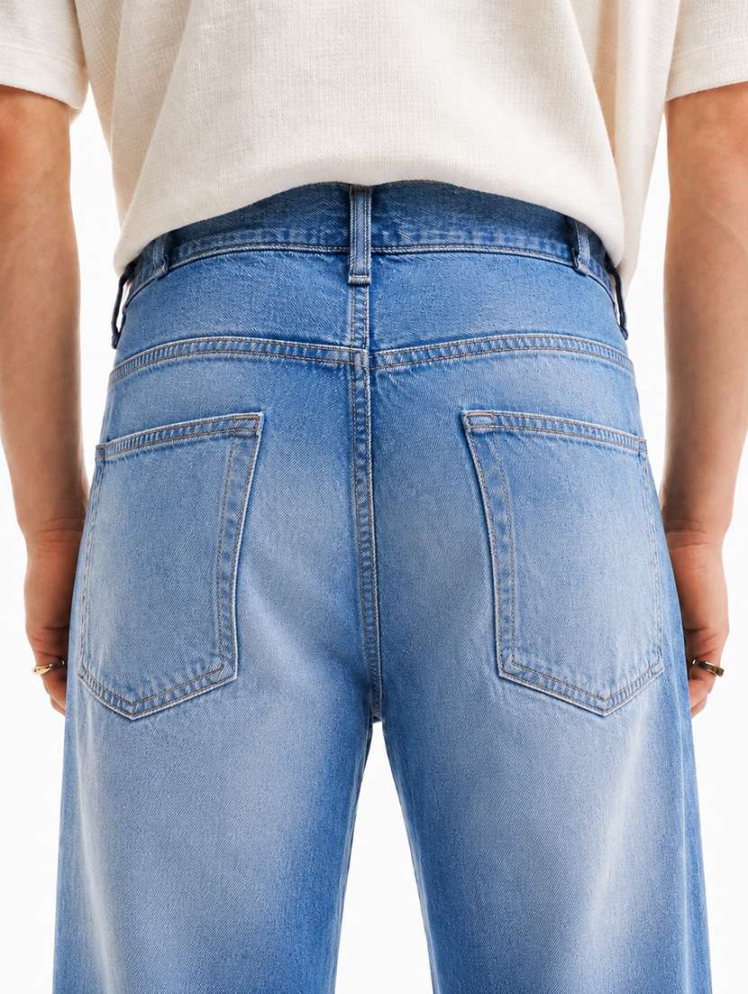 men washed mid rise full length baggy jeans - 22580686 -  Standard Image - 4