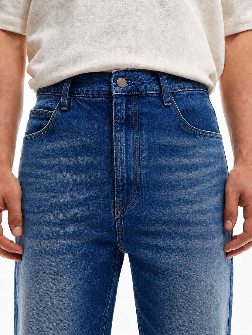 men washed mid rise full length baggy jeans - 22580687 -  Standard Image - 1