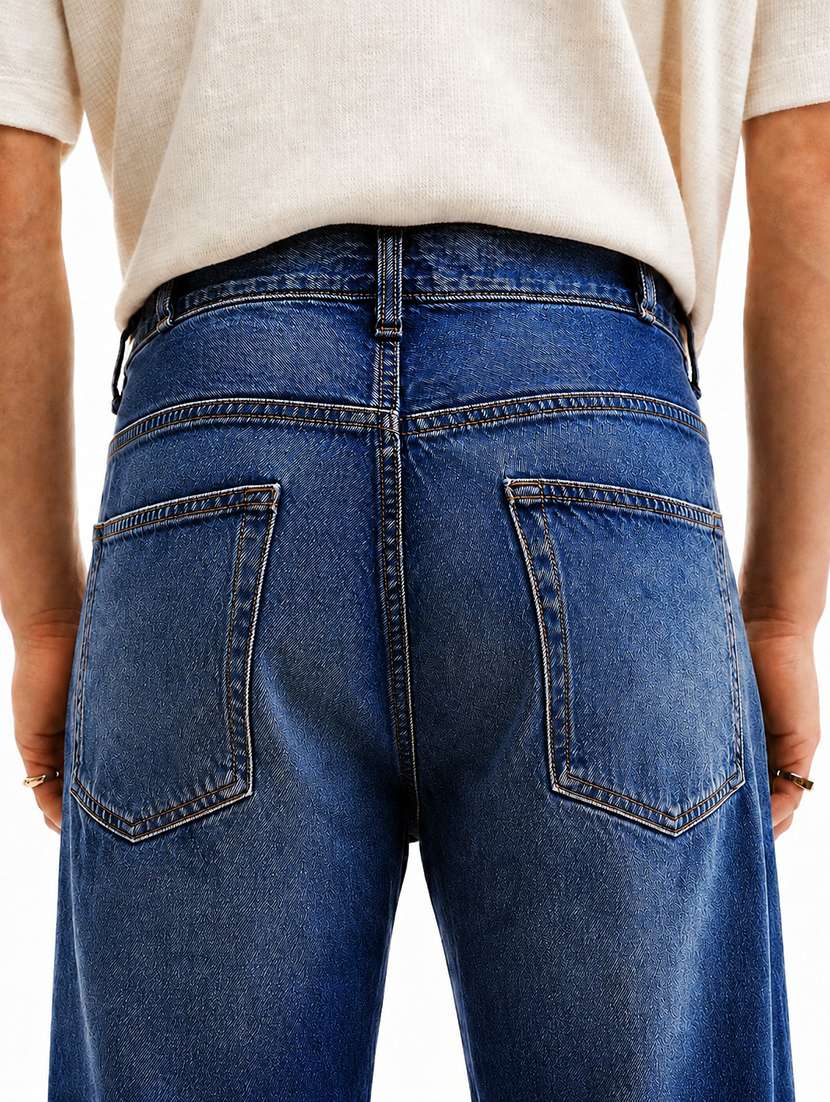 men washed mid rise full length baggy jeans - 22580687 -  Standard Image - 4