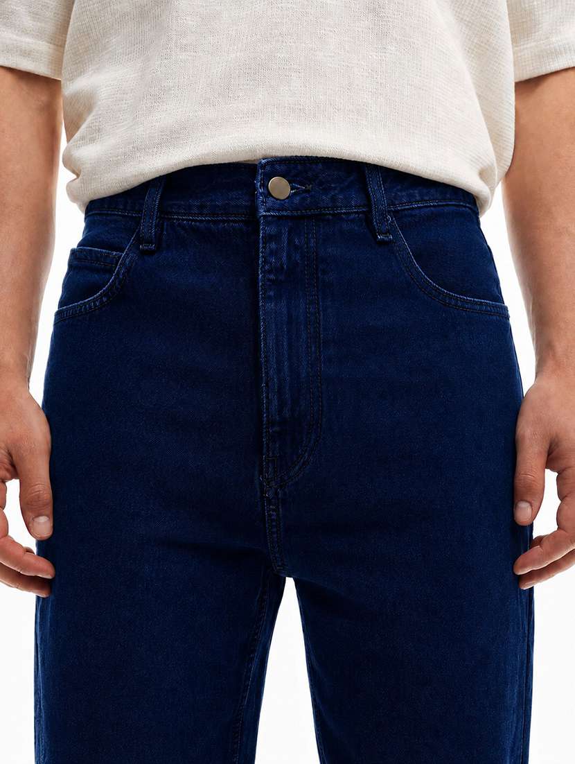 men plain mid rise full length baggy jeans - 22580688 -  Standard Image - 1