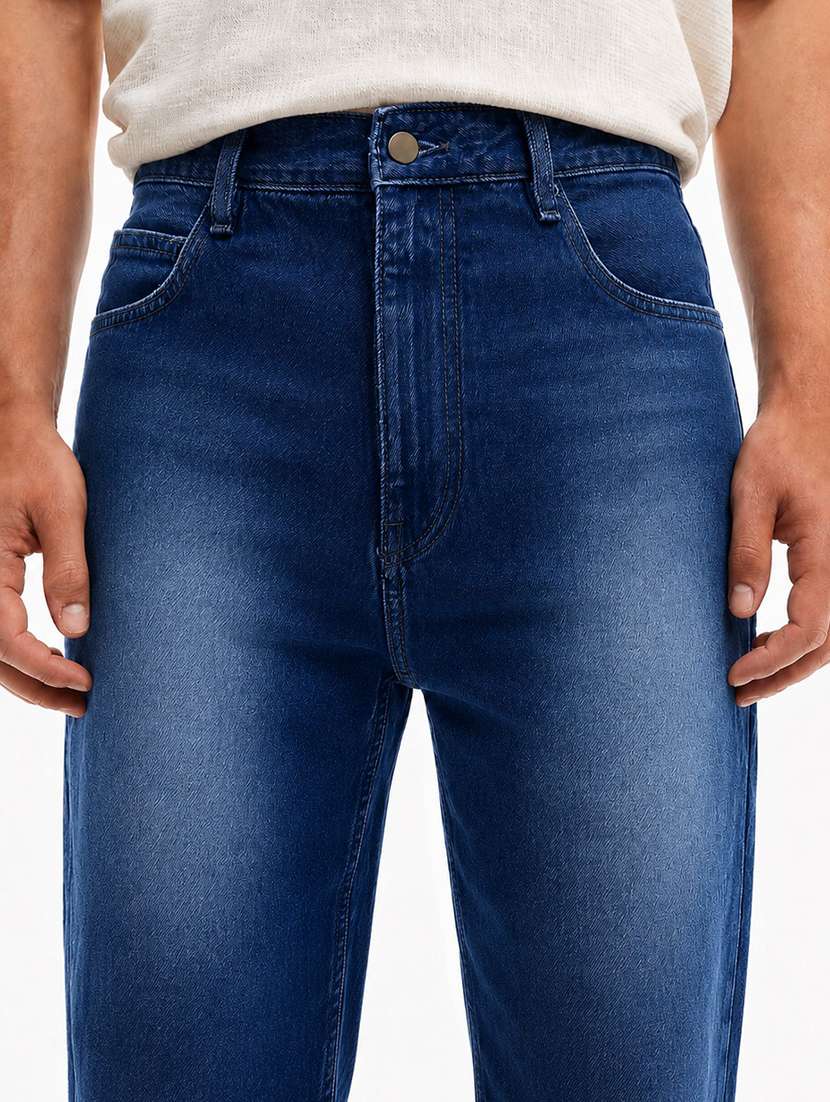 men washed mid rise full length baggy jeans - 22580690 -  Standard Image - 1