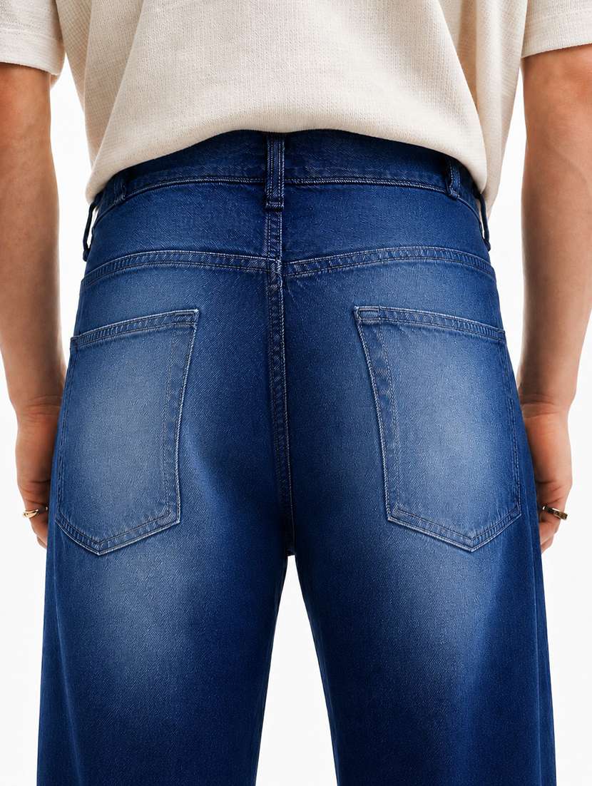 men washed mid rise full length baggy jeans - 22580690 -  Standard Image - 4
