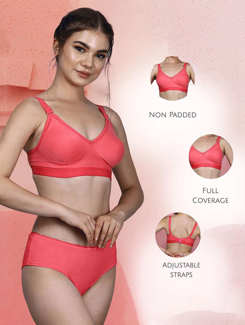 women pack of 3 solid full coverage bra - 22580724 -  Standard Image - 4