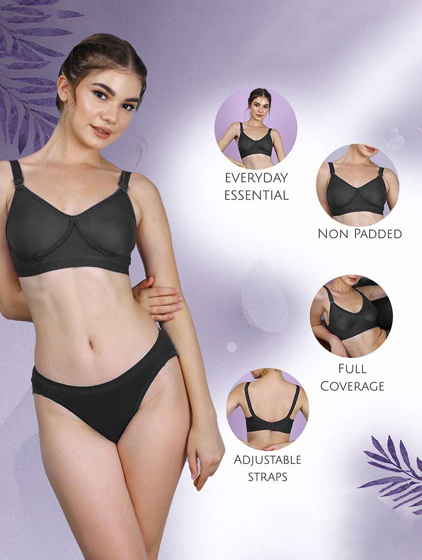 women pack of 3 solid full coverage bra - 22580730 -  Standard Image - 4