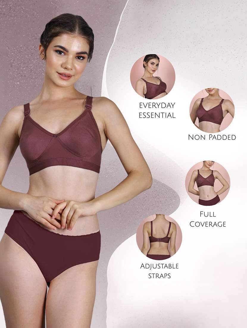 Women Pack Of 2 Solid Full Coverage Regular Bra - 22580743 -  Standard Image - 4