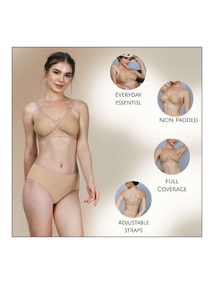 Women Pack Of 2 Solid Full Coverage Regular Bra - 22580799 -  Standard Image - 4