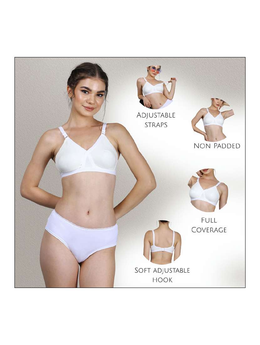 women pack of 3 solid full coverage regular bra - 22580826 -  Standard Image - 4