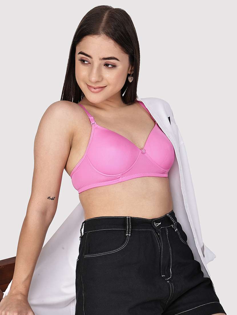 women pack of 3 solid three fourth coverage t-shirt bra - 22580939 -  Standard Image - 4
