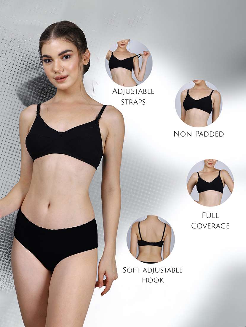 women pack of 3 solid full coverage regular bra - 22581021 -  Standard Image - 4