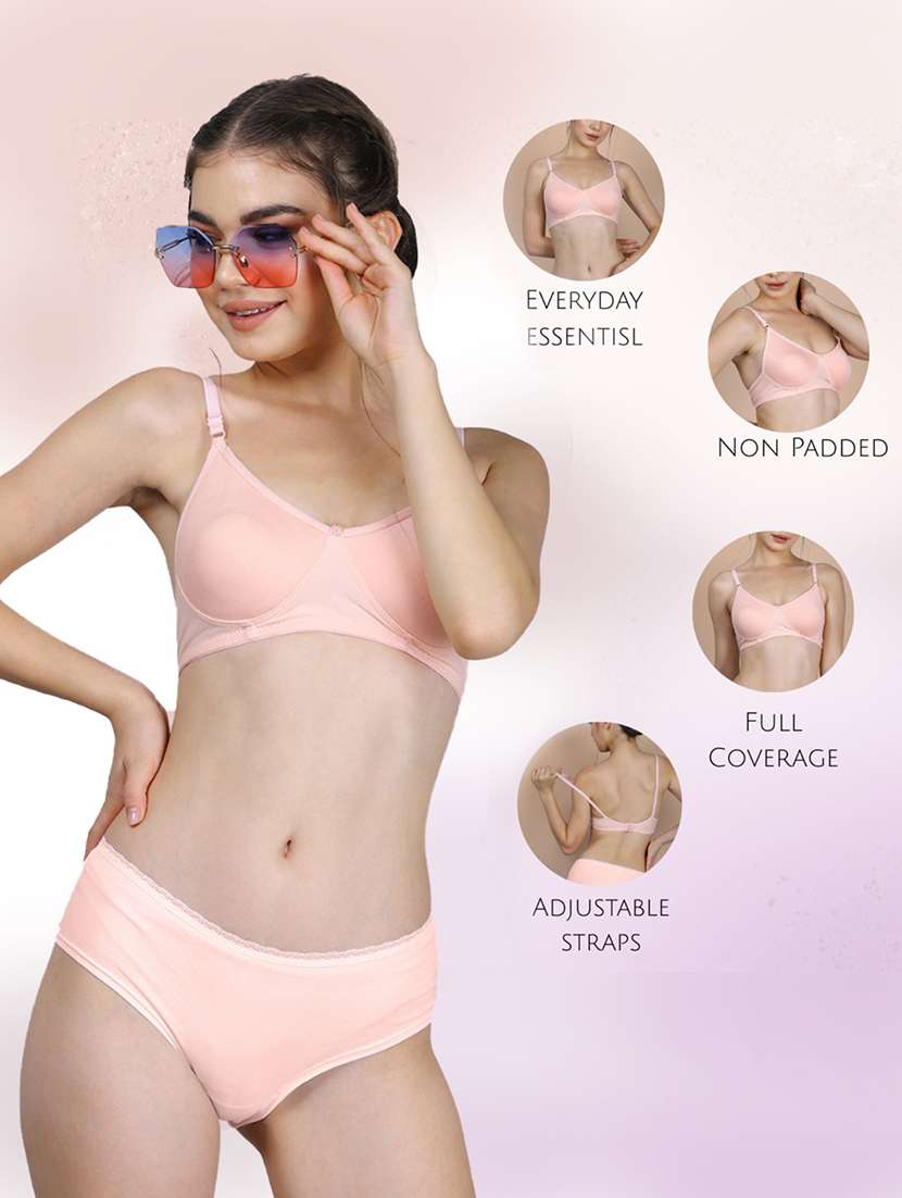 women pack of 2 solid full coverage regular bra - 22581065 -  Standard Image - 4