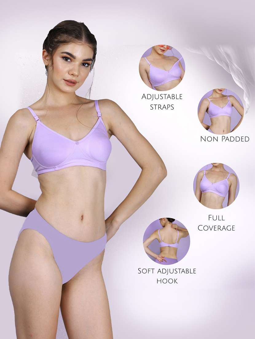 women pack of 3 solid full coverage bra - 22581091 -  Standard Image - 4