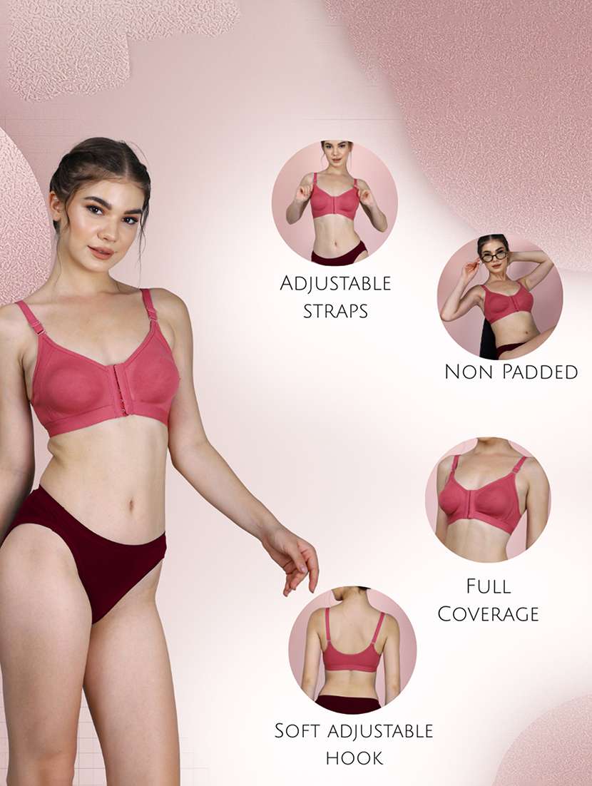 women pack of 3 solid full coverage bra - 22581114 -  Standard Image - 4