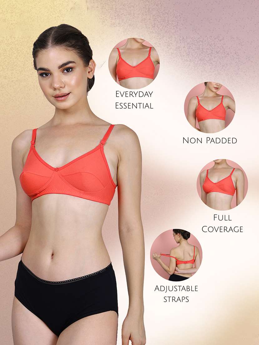 women pack of 3 solid full coverage bra - 22581126 -  Standard Image - 4