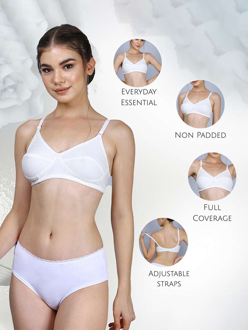 women pack of 3 solid full coverage bra - 22581128 -  Standard Image - 4