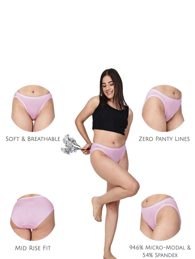 women solid mid rise regular panty - 22581231 -  Standard Image - 4