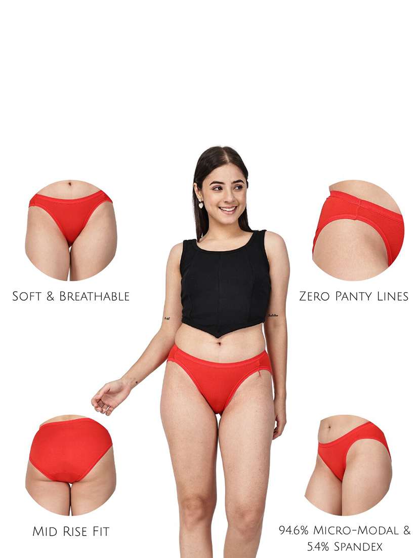 women solid mid rise regular panty - 22581233 -  Standard Image - 4