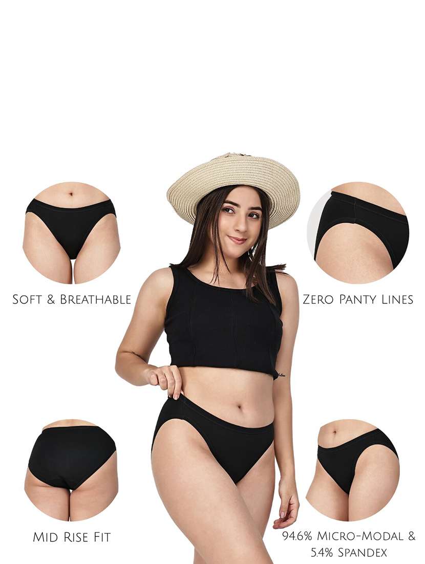 women pack of 2 solid mid rise regular panty - 22581243 -  Standard Image - 4