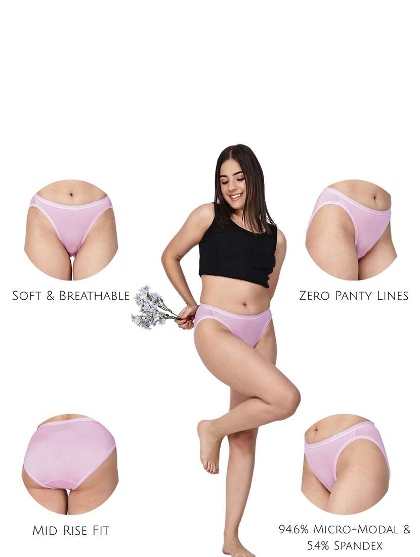 women pack of 2 solid mid rise regular panty - 22581247 -  Standard Image - 4