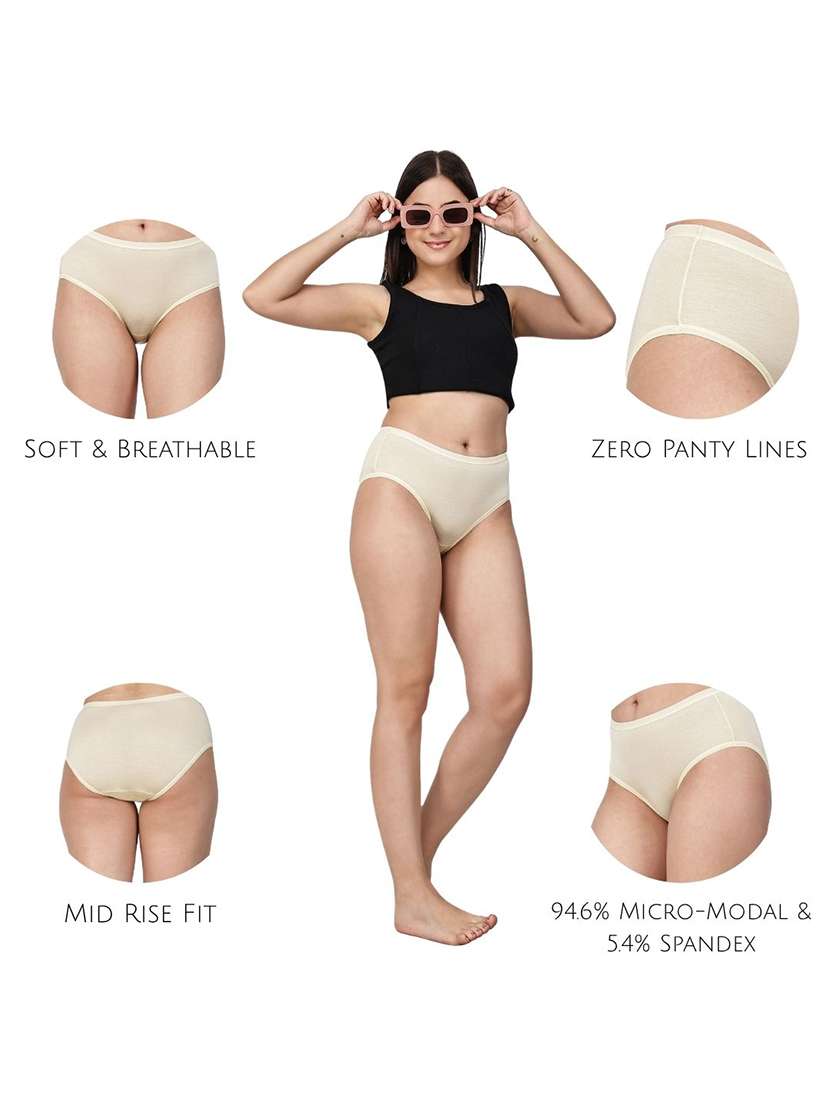 Women Pack Of 2 Solid Mid Rise Hipster Panty - 22581266 -  Standard Image - 4