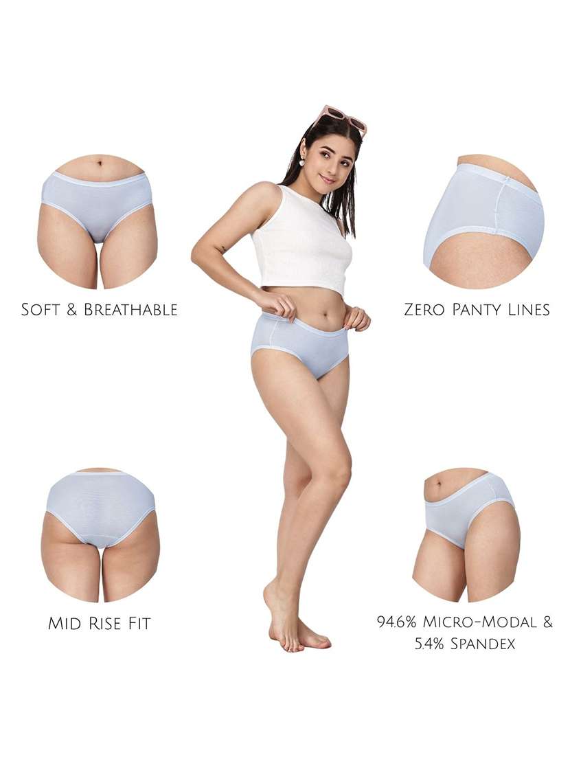 women pack of 3 solid mid rise hipster panty - 22581279 -  Standard Image - 4