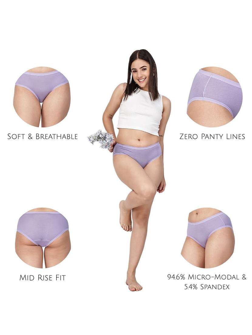 women solid mid rise hipster panty - 22581285 -  Standard Image - 4